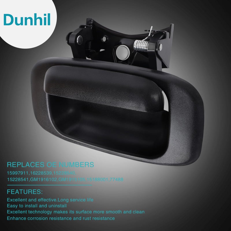 Dunhil Tailgate Tail Gate Handle & Bezel for Chevy Silverado GMC Sierra 1500 1500HD 2500HD 2500 3500 1999-2007, 15997911 15228539 15228541 15228540 with Rod Clips - Image 4